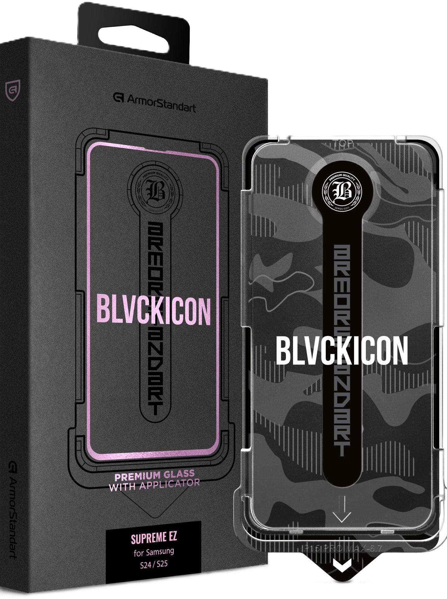 Защитное стекло для смартфона Armorstandart Black Icon Supreme EZ for Samsung S24 / S25 (ARM91244)